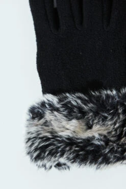 Chilton Faux Fur Trim Gloves -Sosandar Fashion Store accessory 179