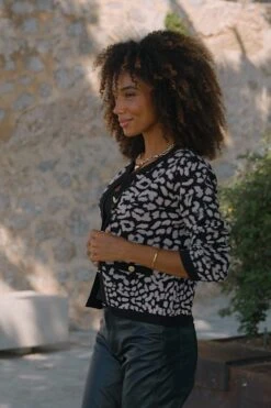 Leopard Print Cardigan With Luxe Gold Buttons -Sosandar Fashion Store b0422b719922744f515266e160c67e25b8578cb7