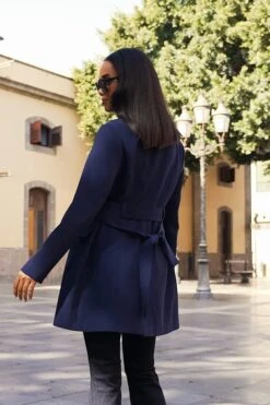 Navy Blue Belted Coat With Gold Button Detail 15 Navy Blue Belted Coat With Gold Button Detail -Sosandar Fashion Store b20f84c8fccc4bb462d89f9dd3555a1d37eb3b7f