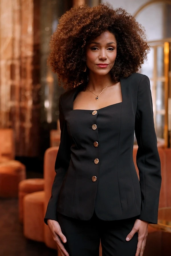 Black Hourglass Square Neck Blazer 8 Black Hourglass Square Neck Blazer - Image 6