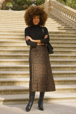 Natural Animal Print Two Part Knitted Midi Dress 13 Natural Animal Print Two Part Knitted Midi Dress -Sosandar Fashion Store b54b2754182df865d93881f26074704ad3755628