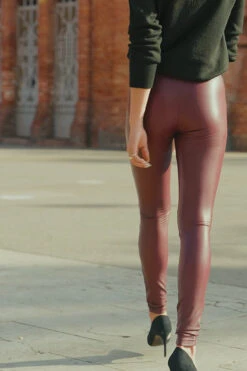 Burgundy Rose Gold Button & Zip Detail Leather Look Leggings 15 Burgundy Rose Gold Button & Zip Detail Leather Look Leggings -Sosandar Fashion Store b553869888b987a34584829afc2deda0087bb8b9