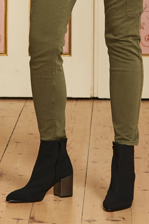 Black Metallic Heel Sock Boot 9 Black Metallic Heel Sock Boot - Image 7