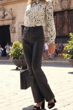 Black Leather Kick Flare Trousers 17 Black Leather Kick Flare Trousers -Sosandar Fashion Store c053a4efde25b7b4a4bcf05ff2610feccf68fbb0