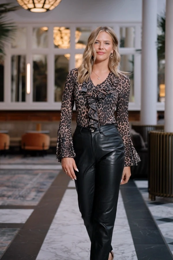 Animal Print Ruffle Flared Sleeve Blouse 8 Animal Print Ruffle Flared Sleeve Blouse - Image 6