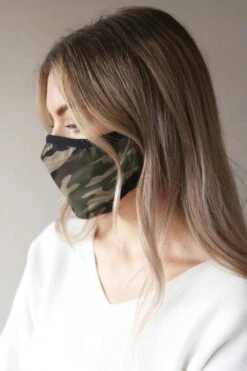 Breathe Camouflage Premium Organic Cotton Face Mask 7 Breathe Camouflage Premium Organic Cotton Face Mask -Sosandar Fashion Store camo model 2