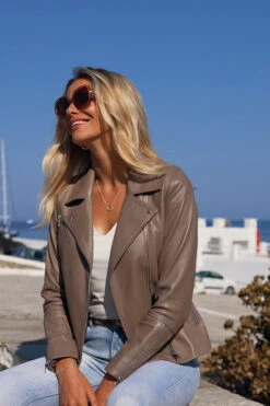 Taupe Leather Biker Jacket 13 Taupe Leather Biker Jacket -Sosandar Fashion Store d6c4ad7c9e0eb0bd524f2e420300a4bb6a1715dc