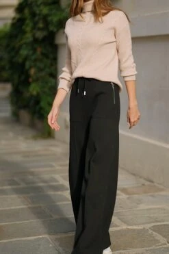 Natural Cable Knit Roll Neck Jumper -Sosandar Fashion Store d6cc21a8ac74c97da67270e3949ac4829496919d 1