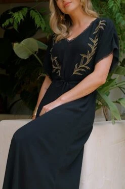 Black & Gold Embroidered Detail Maxi Dress 13 Black & Gold Embroidered Detail Maxi Dress -Sosandar Fashion Store e0c876e21f750a27f91e98a05d81449cc86ec9fa