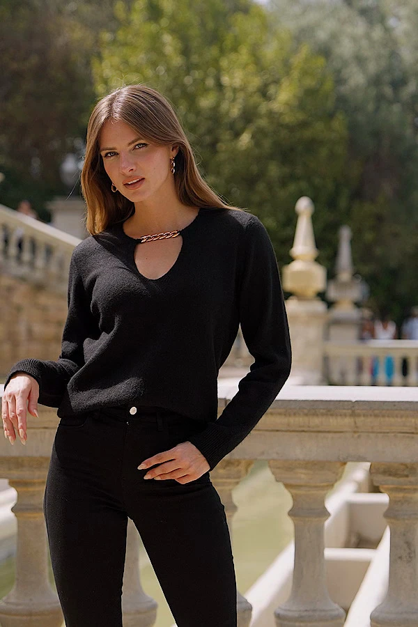 Black Gold Chain Detail Jumper 8 Black Gold Chain Detail Jumper - Image 6