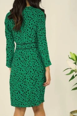 Green Spot Print Waist Detail Dress 13 Green Spot Print Waist Detail Dress -Sosandar Fashion Store eb5248d97d52cf2484ebad7bfa9016213683342f