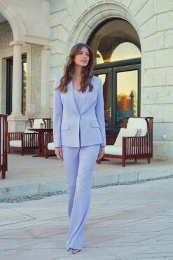 Lilac Shawl Collar Tailored Blazer -Sosandar Fashion Store ef0b4a2f4fe11a3c9cb83546a831cbfa2385783c 1