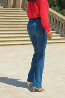 Mid Blue Kick Flare Jeggings 13 Mid Blue Kick Flare Jeggings -Sosandar Fashion Store f21e8ca8d6e6c199cd3818bd29b32bcb6abf3fc5