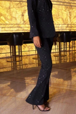 Black Luxury Sparkling Diamante Stud Kick Flare Trousers 9 Black Luxury Sparkling Diamante Stud Kick Flare Trousers -Sosandar Fashion Store fd288902521daf0c7bfb00daed220b9aad3041fd