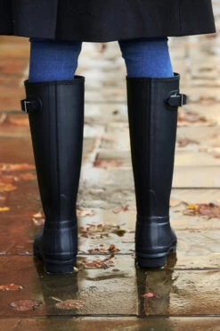 Hunter Original Navy Blue Tall Wellington Boots -Sosandar Fashion Store navy shot 18 s21tk302gy002m 208