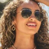 Gold Aviator Sunglasses -Sosandar Fashion Store necklace and sunglasses