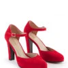 Red Suede Shoe -Sosandar Fashion Store red suede shoes