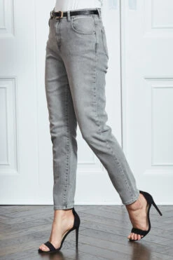 Mid Grey Slim Leg Mom Jeans -Sosandar Fashion Store s17 s20bd004gy0003 027