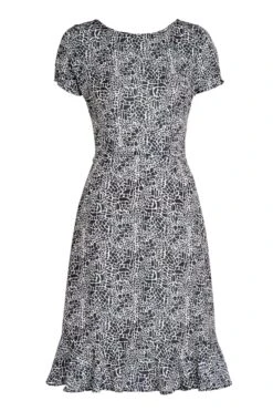 Black & White Animal Print Shift Dress 23 Black & White Animal Print Shift Dress -Sosandar Fashion Store s19ds276