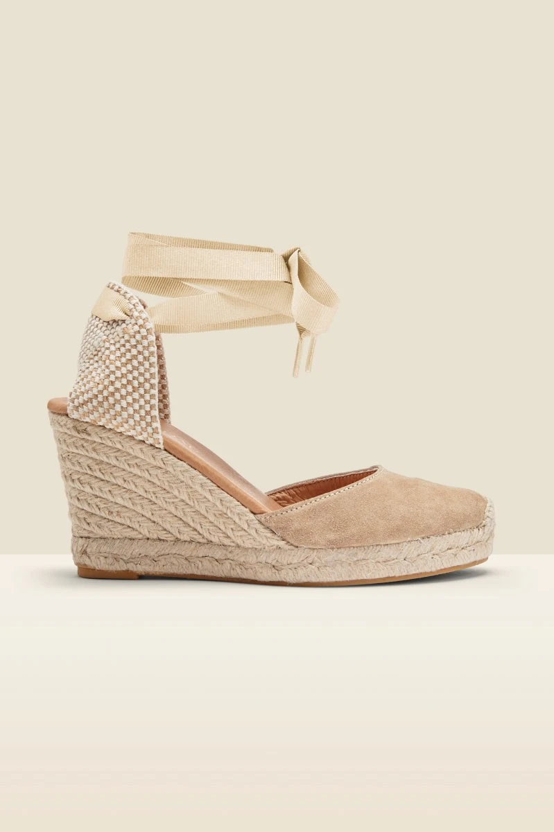 Perla Taupe Suede Valenciana Wedge Espadrille 4 Perla Taupe Suede Valenciana Wedge Espadrille - Image 2
