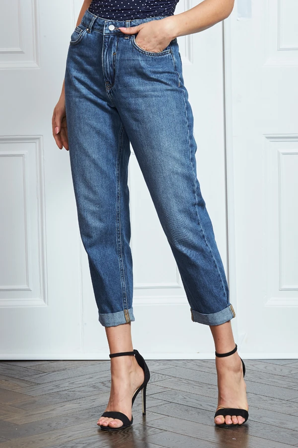 Indigo Blue Denim Girlfriend Jeans 5 Indigo Blue Denim Girlfriend Jeans - Image 3