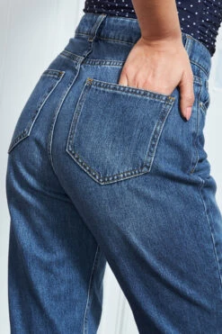 Indigo Blue Denim Girlfriend Jeans 12 Indigo Blue Denim Girlfriend Jeans -Sosandar Fashion Store s21 s20bd008be s21tj20 039 1 1