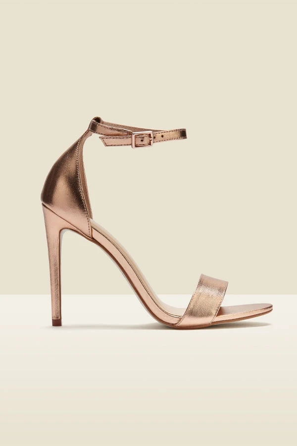 Nia Rose Gold Leather Barely There High Heel Sandal (10.5cm Heel) 5 Nia Rose Gold Leather Barely There High Heel Sandal (10.5cm Heel) - Image 3
