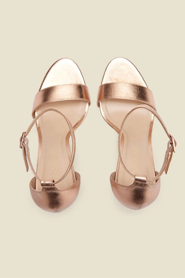 Nia Rose Gold Leather Barely There High Heel Sandal (10.5cm Heel) 6 Nia Rose Gold Leather Barely There High Heel Sandal (10.5cm Heel) - Image 4