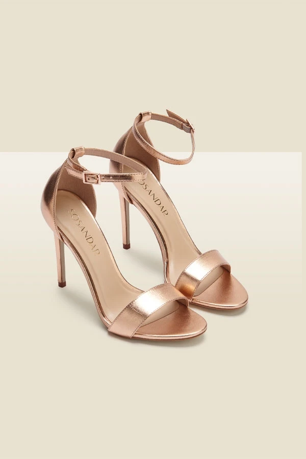 Nia Rose Gold Leather Barely There High Heel Sandal (10.5cm Heel) 4 Nia Rose Gold Leather Barely There High Heel Sandal (10.5cm Heel) - Image 2