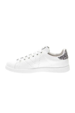Victoria Cava Grey Glitter Back White Leather Trainers 8 Victoria Cava Grey Glitter Back White Leather Trainers -Sosandar Fashion Store s22fw001mc0004 3