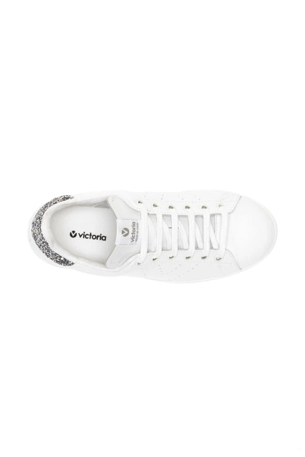 Victoria Cava Grey Glitter Back White Leather Trainers 6 Victoria Cava Grey Glitter Back White Leather Trainers - Image 4