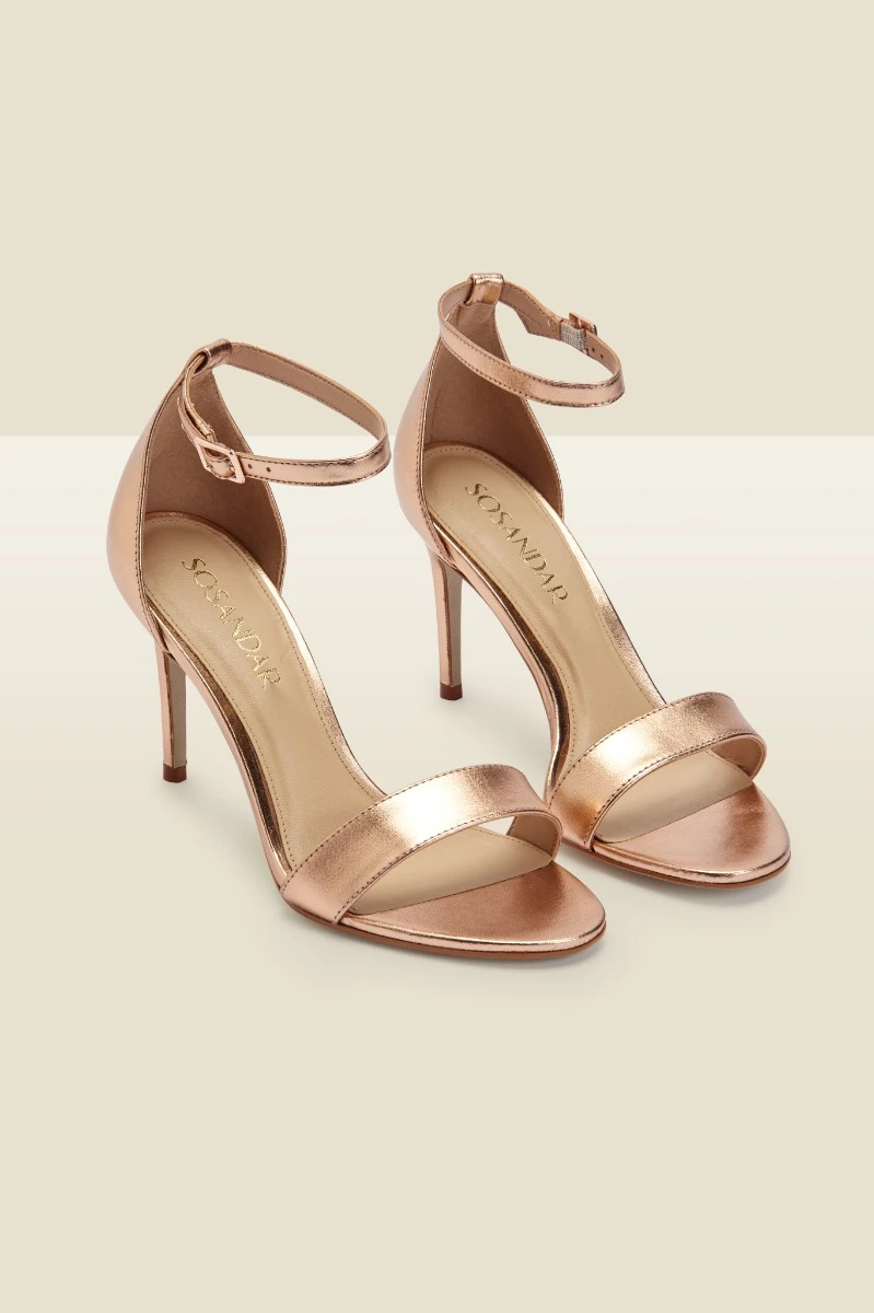 Nia Rose Gold Leather Barely There High Heel Sandal 4 Nia Rose Gold Leather Barely There High Heel Sandal - Image 2