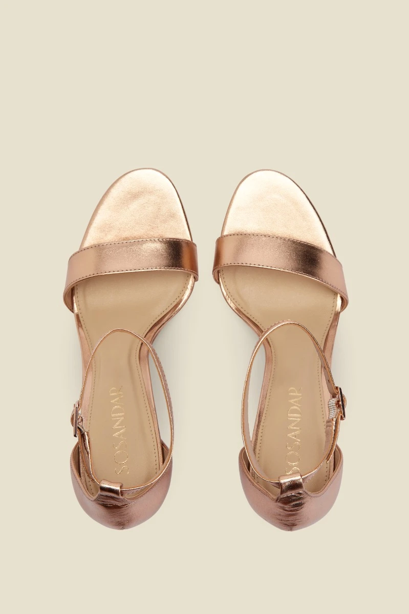 Nia Rose Gold Leather Barely There High Heel Sandal 5 Nia Rose Gold Leather Barely There High Heel Sandal - Image 3