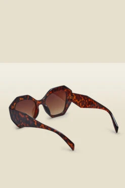 Tortoiseshell Angular Sunglasses -Sosandar Fashion Store s23ac018 c