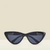 Black & Gold Chain Detail Cateye Sunglasses -Sosandar Fashion Store s23ac022mlbk a