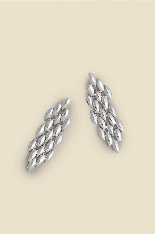 Silver Flat Chain Link Earrings 3 Silver Flat Chain Link Earrings