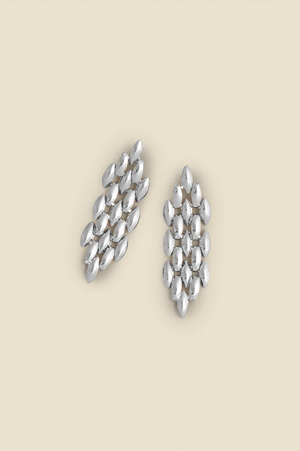 Silver Flat Chain Link Earrings 4 Silver Flat Chain Link Earrings - Image 2