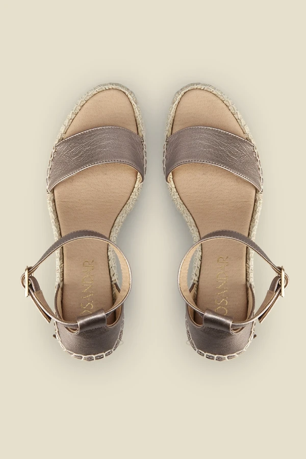 Poesy Gold Leather Wedged Espadrille 5 Poesy Gold Leather Wedged Espadrille - Image 3