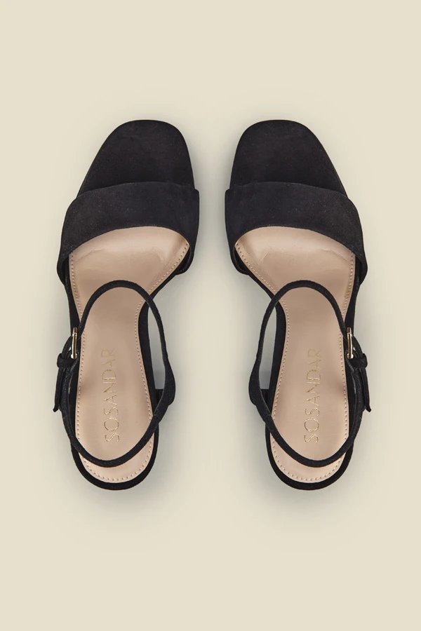 Arabella Black Suede Platform With Block Heel 5 Arabella Black Suede Platform With Block Heel - Image 3