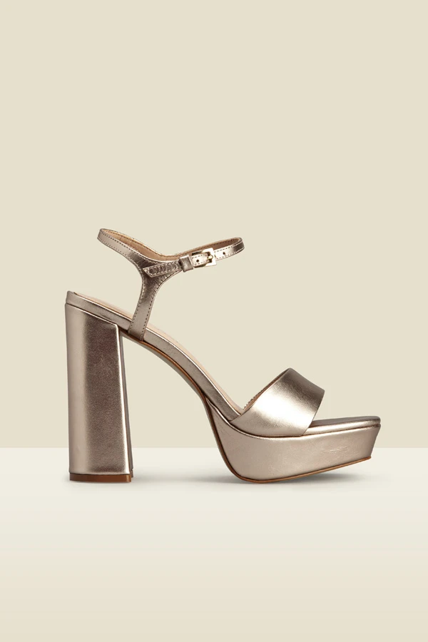 Arabella Rose Gold Leather Platform With Block Heel 3 Arabella Rose Gold Leather Platform With Block Heel