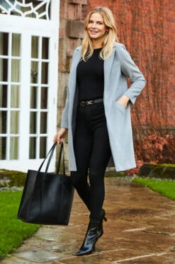 Black Patent Leather Shaped Heel Ankle Boot -Sosandar Fashion Store shot 14 s20ow022gy002 s20tk010bk0001 092 1