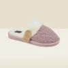 Pink Cable Knit Mule Slippers -Sosandar Fashion Store slippers web 24