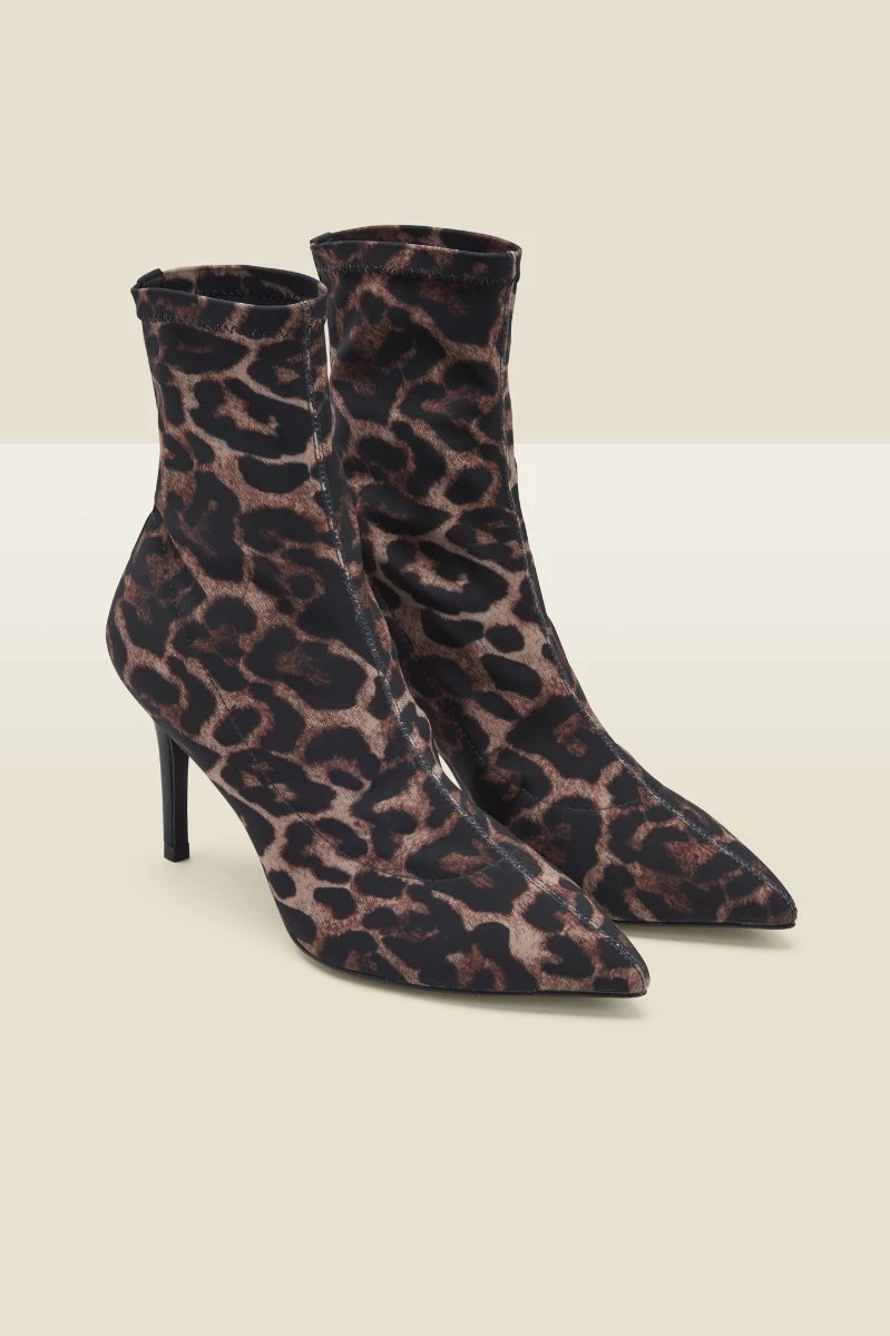 Ava Leopard Stretch Sock Boot 4 Ava Leopard Stretch Sock Boot - Image 2