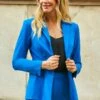 Cobalt Blue Tuxedo Blazer Jacket -Sosandar Fashion Store tuxedo jacket 1