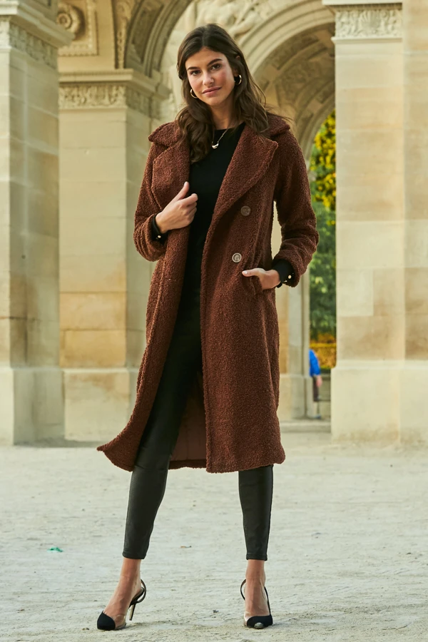 Chocolate Brown Super Cosy Longline Borg Coat 3 Chocolate Brown Super Cosy Longline Borg Coat