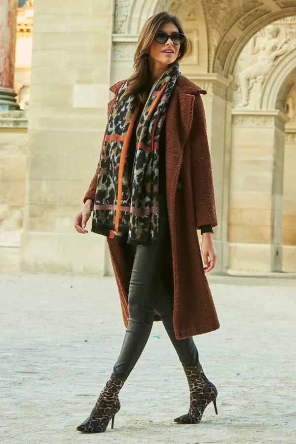 Chocolate Brown Super Cosy Longline Borg Coat 8 Chocolate Brown Super Cosy Longline Borg Coat - Image 6