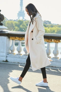 Cream Super Cosy Longline Borg Coat -Sosandar Fashion Store web 25 a21ow001nl a21fw042bk 098 2