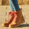 Sorel Tan Leather Contrast Lace Hiker Boot -Sosandar Fashion Store web 38 s20ow009gn 180