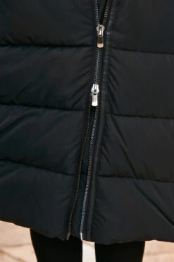 Black Longline Padded Coat With Removable Hood -Sosandar Fashion Store web 60 a21ow011 128