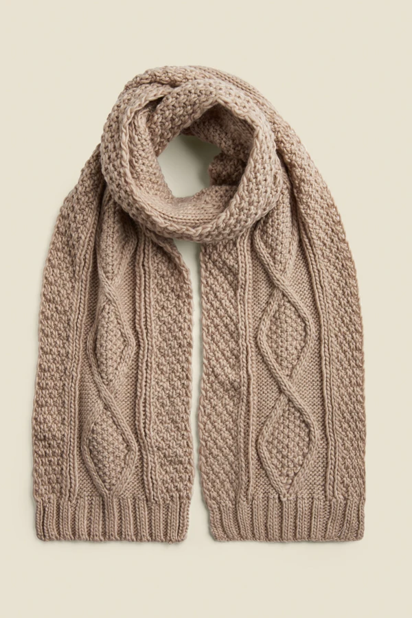 Kelly Stone Cable Knit Scarf 4 Kelly Stone Cable Knit Scarf - Image 2